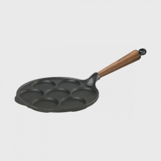 Poêle à blinis / mini crêpes 23 cm - Poignée en noyer