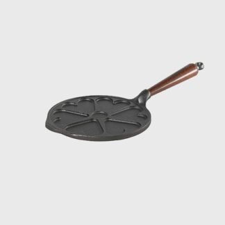 Poêle à blinis / mini crêpes en forme de cœur 22 cm - Poignée en hêtre