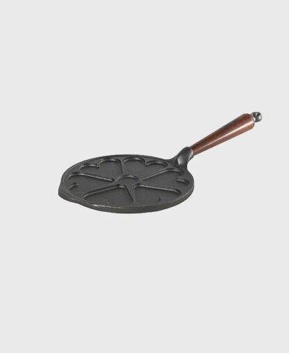 Poêle à blinis / mini crêpes en forme de cœur 22 cm - Poignée en hêtre