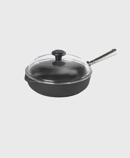 Poêle sauteuse 25 cm - Poignée en acier inoxydable + Couvercle en verre