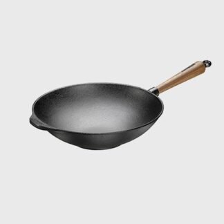 Wok 30 cm - Poignée en noyer