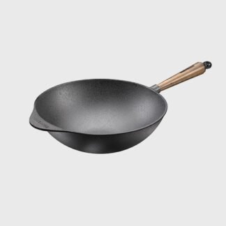 Wok 32 cm - Poignée en noyer