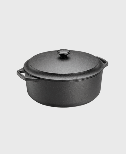 Cocotte ronde en fonte 4L avec couvercle en fonte