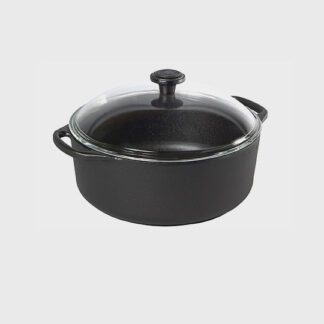 Cocotte ronde en fonte 5,5L avec couvercle en verre borosilicaté