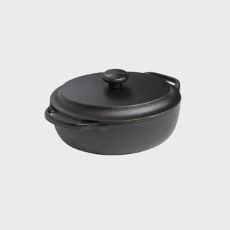 Cocotte ovale en fonte 2L avec couvercle en fonte