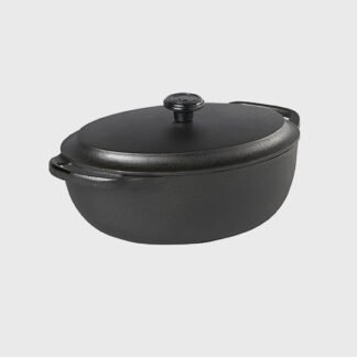 Cocotte ovale en fonte 4L avec couvercle en fonte
