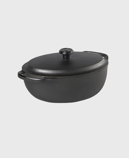 Cocotte ovale en fonte 4L avec couvercle en fonte
