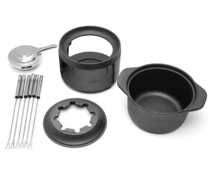 Set complet à fondue en fonte sans revêtement – Image 2
